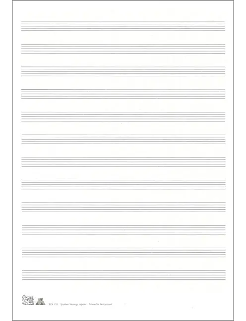 Notenpapier Siestrop mit Hilfslinien